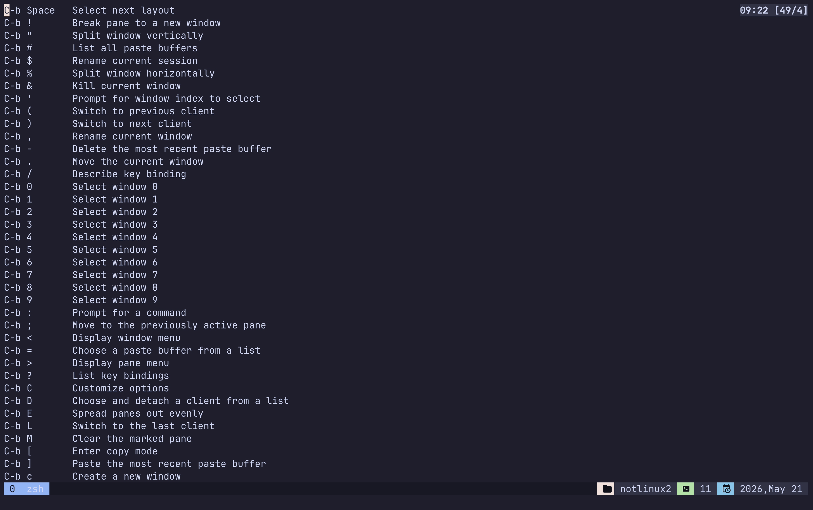 tmux help