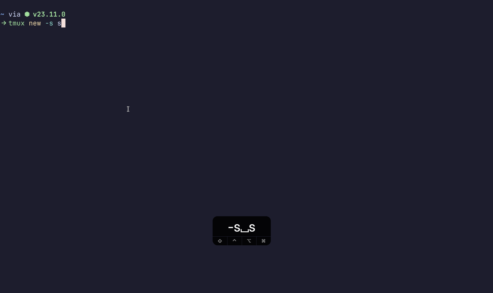 tmux session