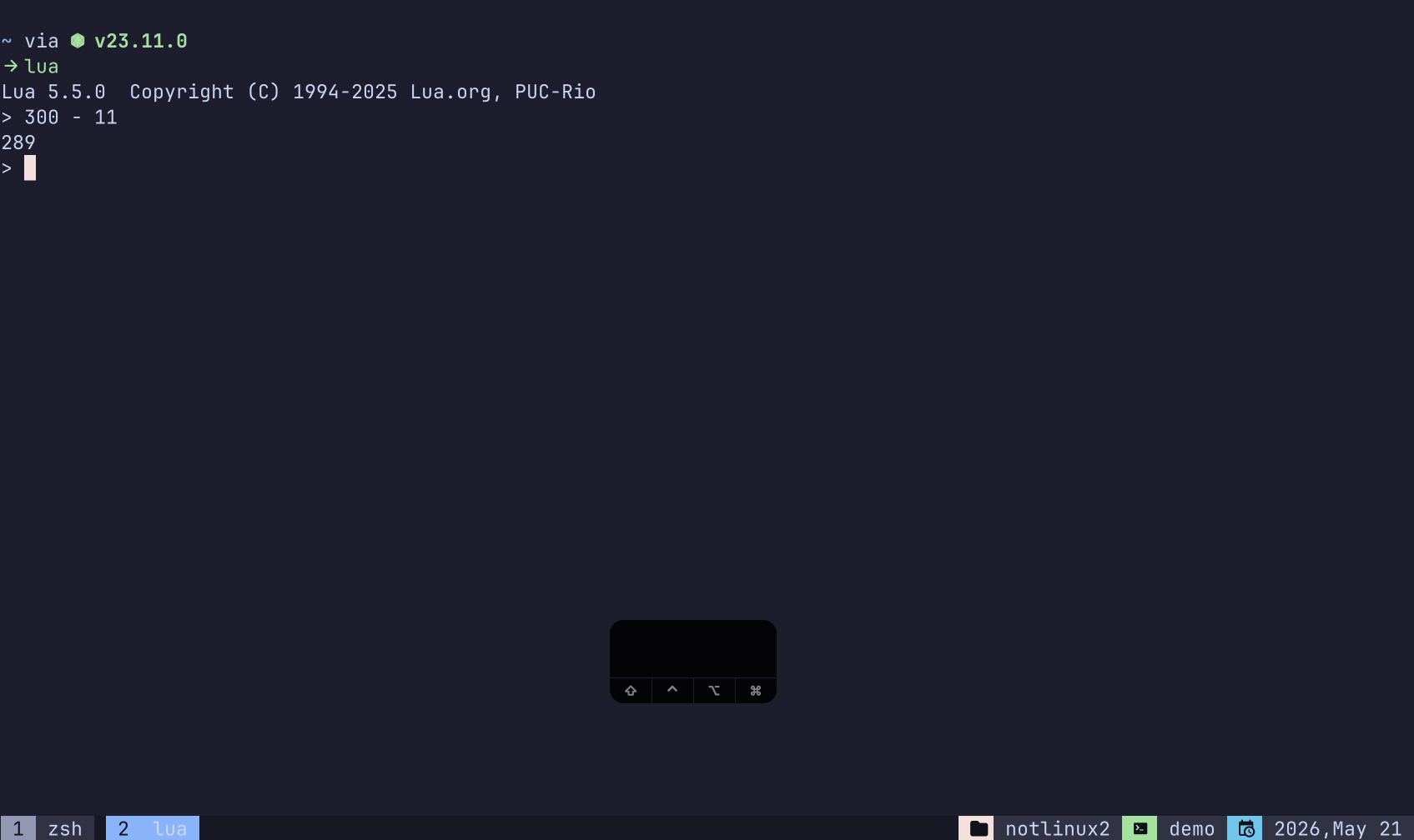 tmux pane